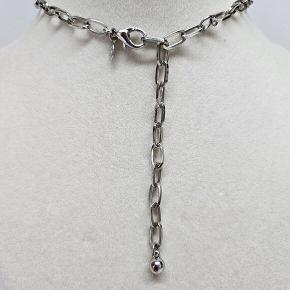 VINTAGE Premier Designs Silver Tone Beaded Tassel Long Chain Necklace - Picture 7 of 9